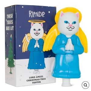 Christmas Tree Topper Angel Cat ~ Nice Details - 12 Inches Tall
